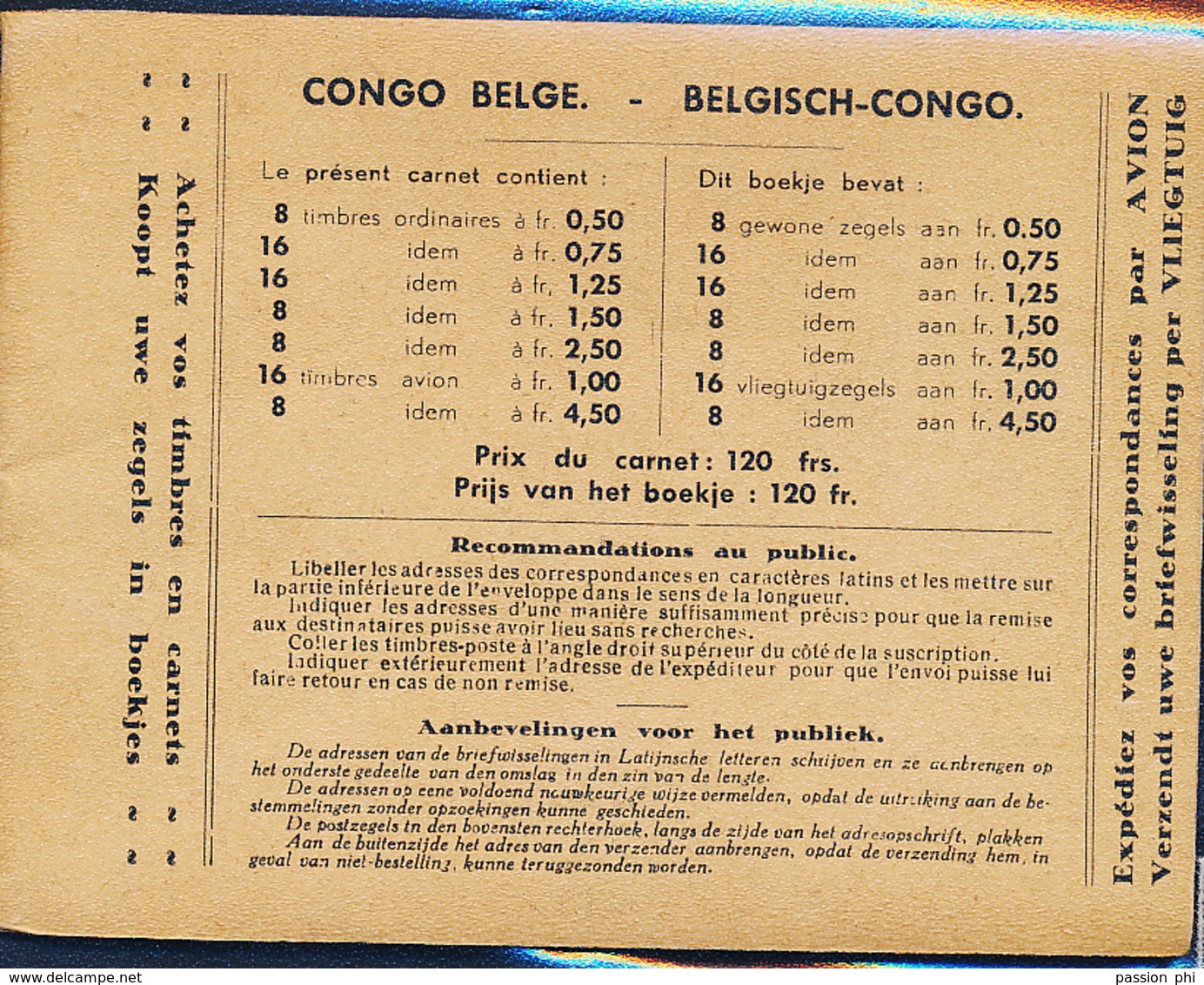 BELGIAN CONGO COMPLETE BOOKLET COB A5 VERY NICE ADVERTISINGS COMPLETE + ORIGINAL CLIPS MNH - Neufs