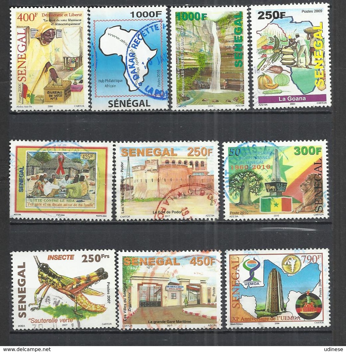 TEN AT A TIME - SENEGAL - LOT OF 10 DIFFERENT COMMEMORATIVE 14 - USED OBLITERE GESTEMPELT USADO - Sénégal (1960-...)