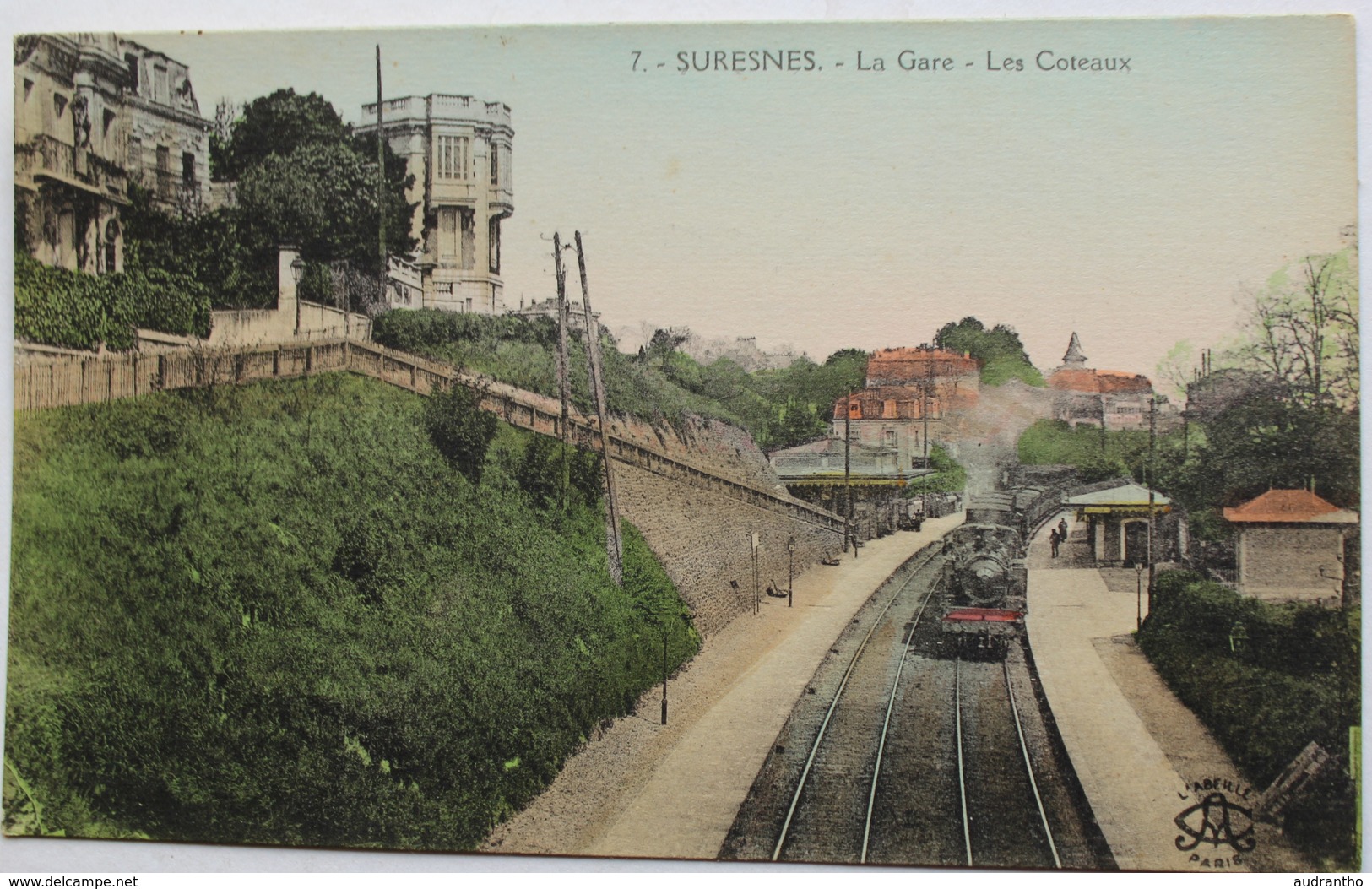 CPA 92 Suresnes La Gare Les Coteaux Train Animé - Suresnes