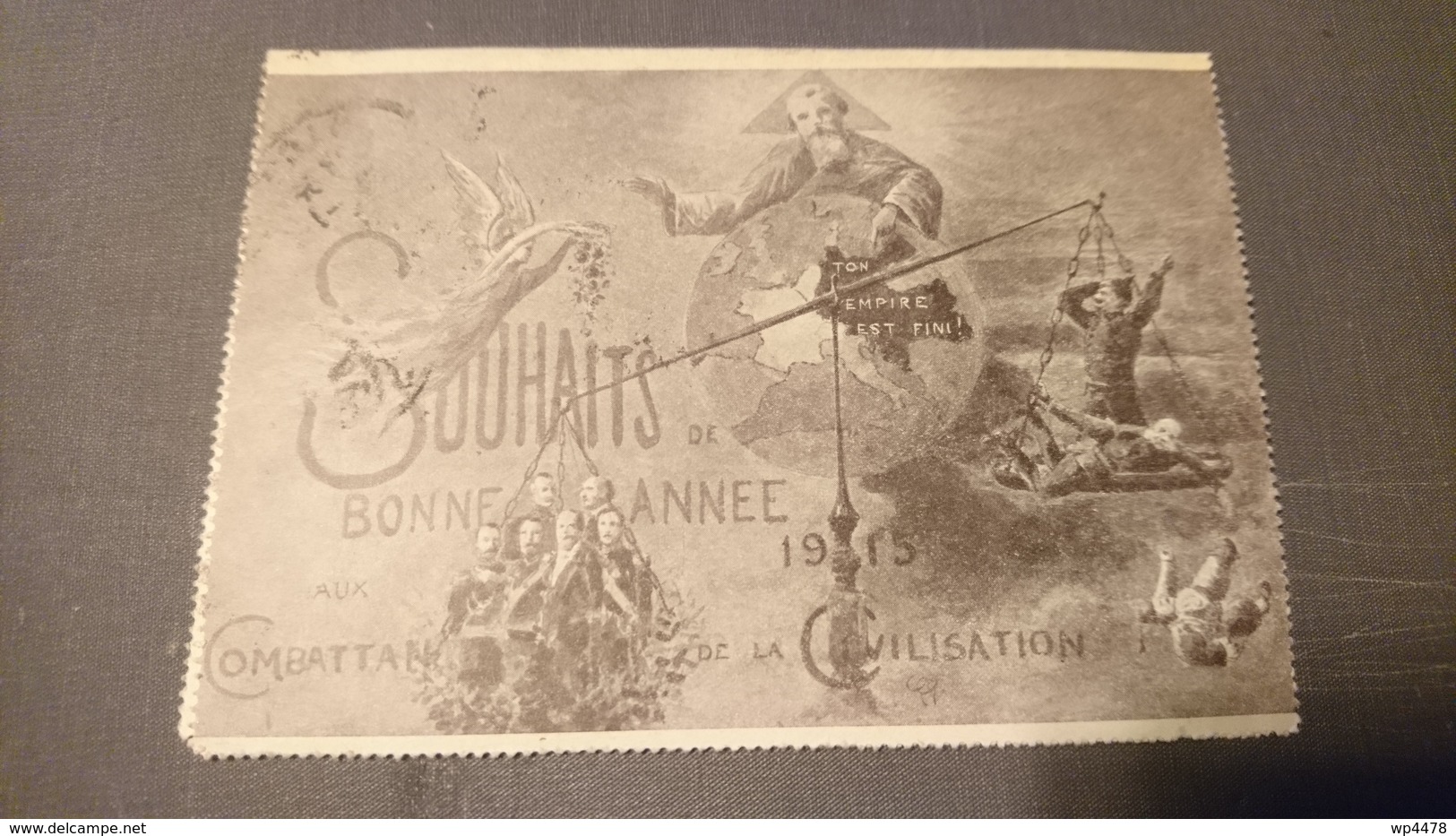 Carte Lettre Souhait 1915 Combattants De La Civilisation - Guerre 1914-18