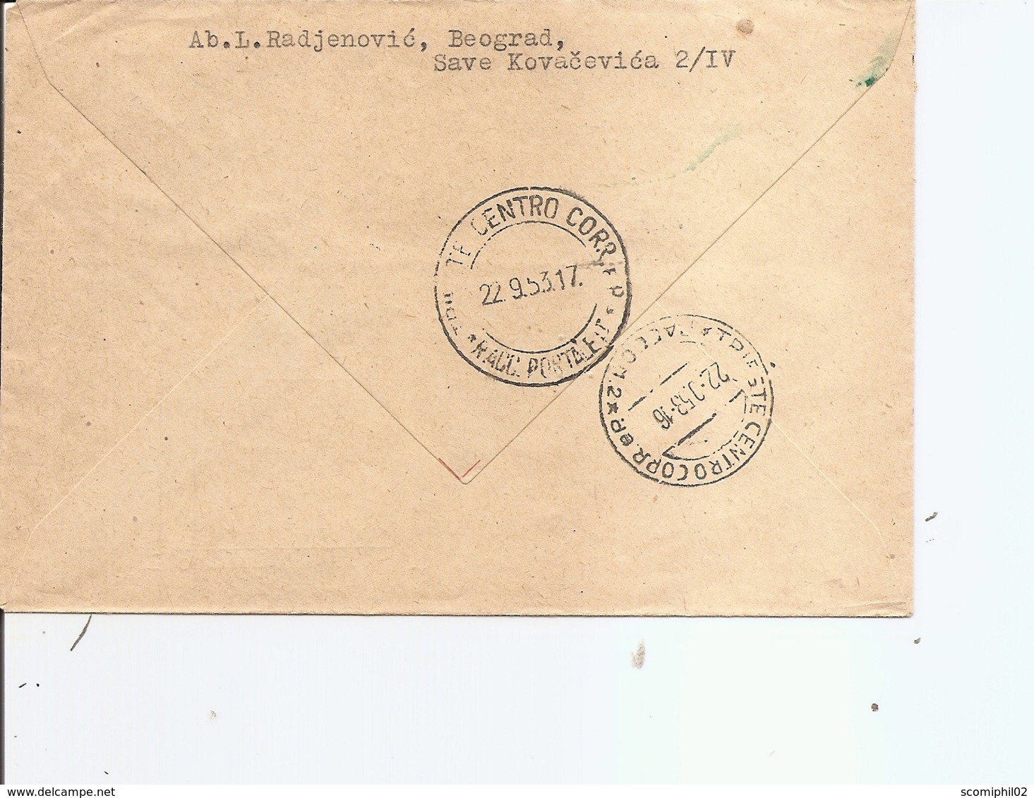 Yougoslavie ( Lettre Recommandée De 1953 De Beograd Vers Trieste à Voir) - Lettres & Documents