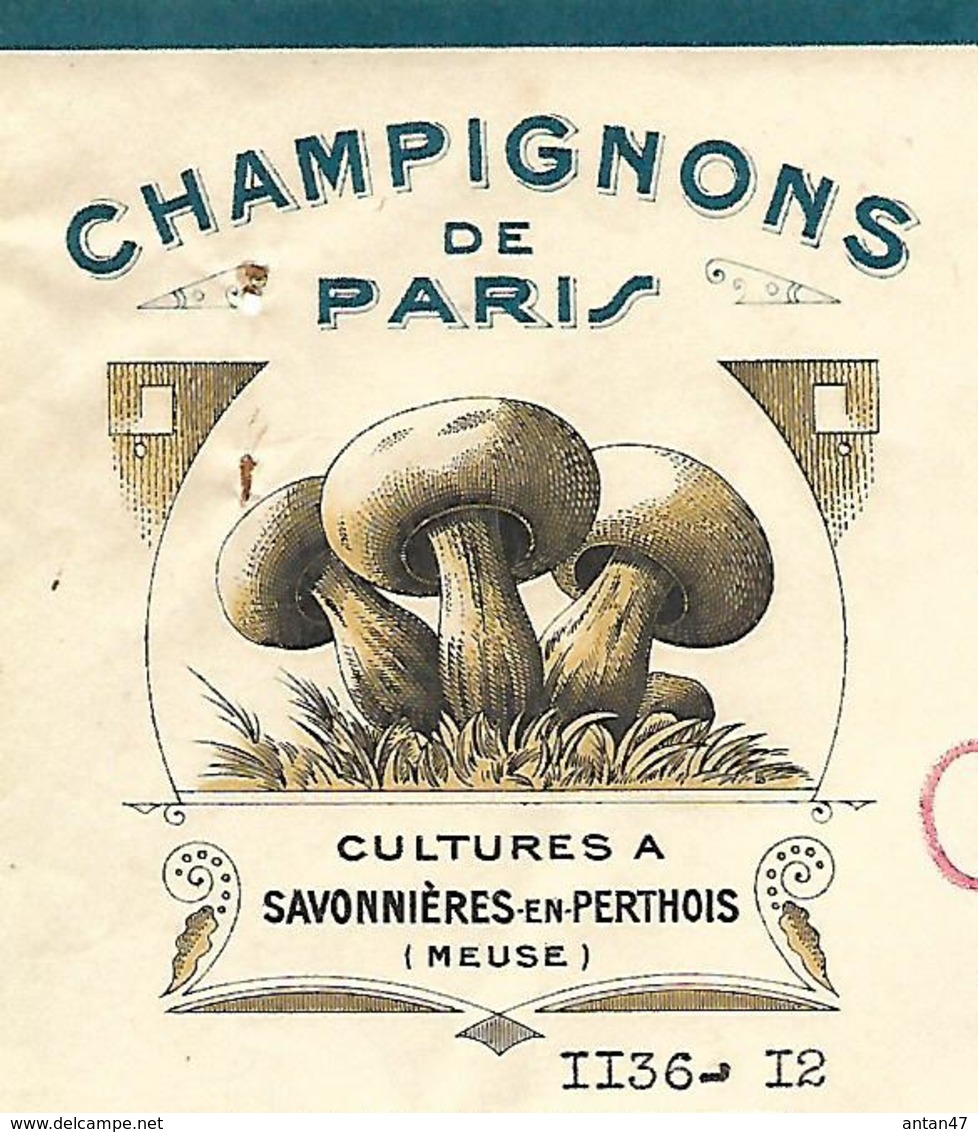 2 Factures 1949 / 55 SAVONNIERES En PERTHOIS / Champignonnières De La Meuse / Champignons De Paris - 1900 – 1949