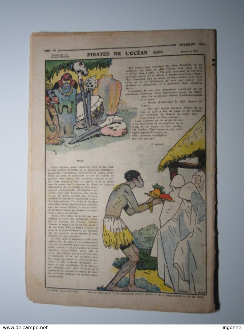 10 Septembre 1933 PIERROT JOURNAL DES GARÇONS 25Cts PIRATES DE L’OCÉAN - Pierrot