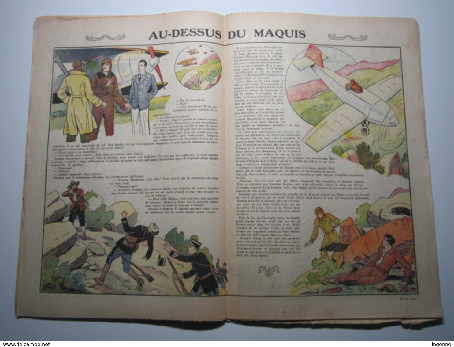 24 Septembre 1933 PIERROT JOURNAL DES GARÇONS 25Cts AU DESSUS DU MAQUIS - Pierrot