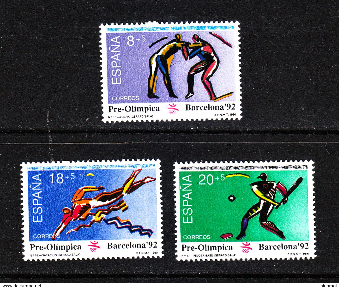 Spagna - 1990. Pre-Olimpiadi Barcellona. Lotta, Nuoto, Pelota. Pre-Olympics Barcelona. Wrestle, Swimming, Pelota. MNH - Estate 1992: Barcellona