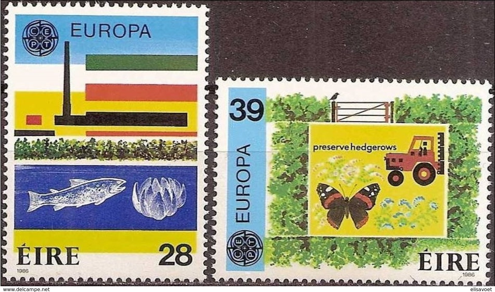 Ireland Irlande Ierland CEPT 1986  Yvertn° 592-593 *** MNH Cote 25,00 Euro Europa Fauna - Neufs