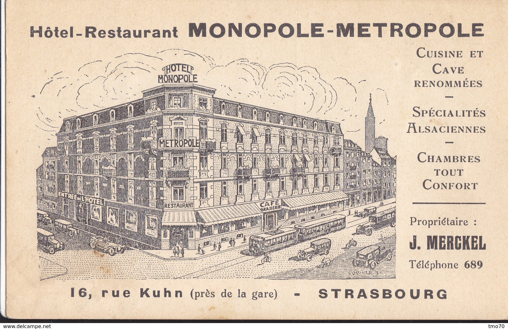 67  Bas  Rhin  -  Strasbourg  -  Hotel  Restaurant  Monopole  Metropole - Strasbourg