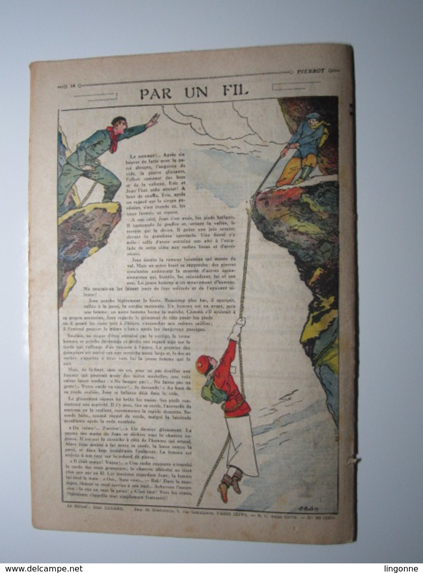 10 Décembre 1933 PIERROT JOURNAL DES GARÇONS 35Cts PAR UN FIL - Pierrot