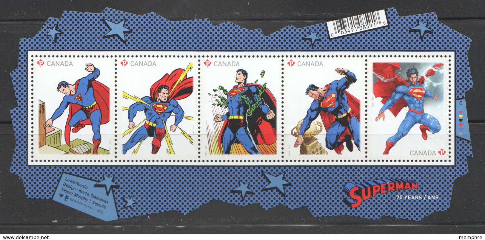 2013 Superman - Souvenir Sheet Of 5 Different Sc 2677 ** MNH - Nuevos