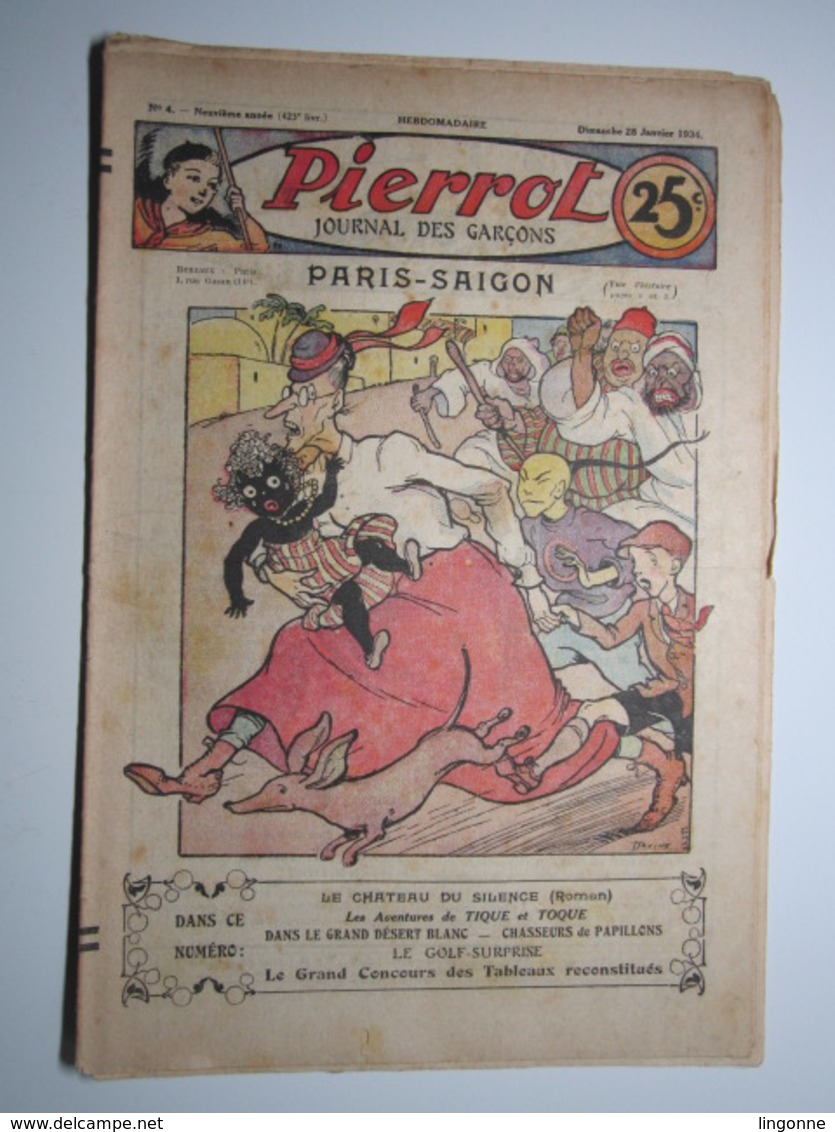 28 Janvier 1934 PIERROT JOURNAL DES GARÇONS 25Cts - Pierrot