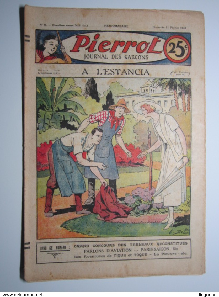 11 Février 1934 PIERROT JOURNAL DES GARÇONS 25Cts - Pierrot