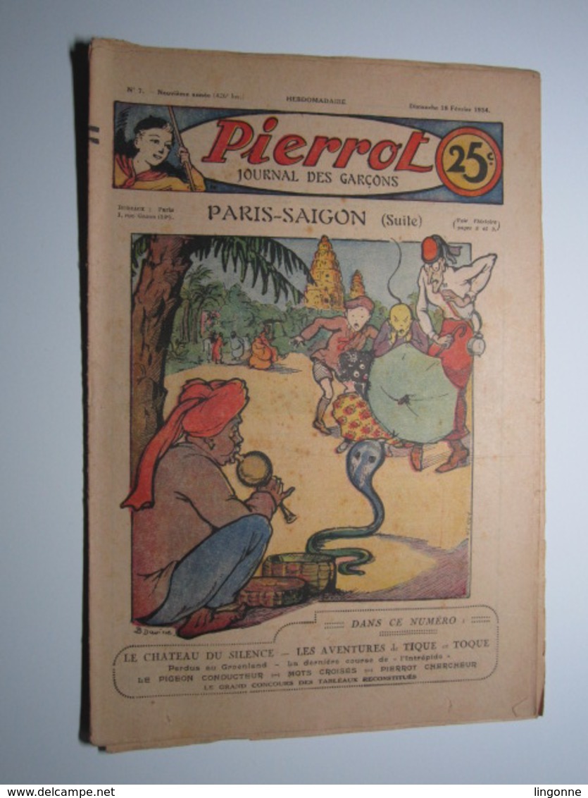 18 Février 1934 PIERROT JOURNAL DES GARÇONS 25Cts - Pierrot