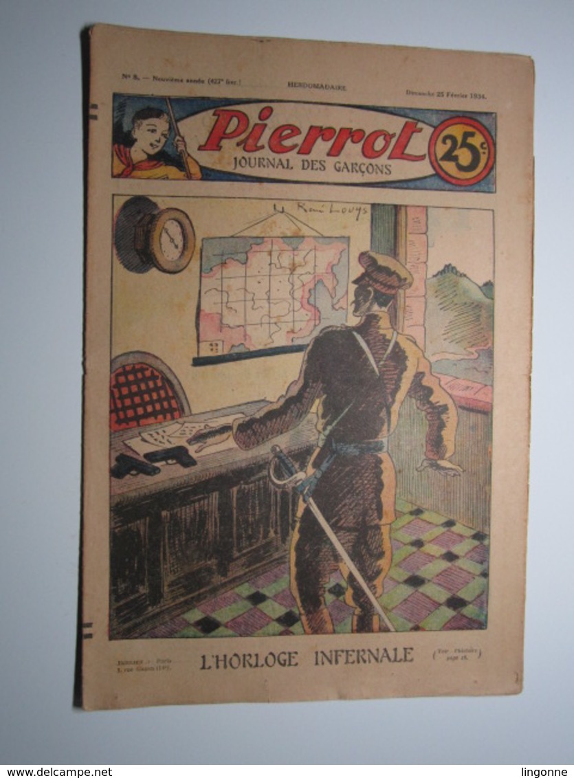 25 Février 1934 PIERROT JOURNAL DES GARÇONS 25Cts - Pierrot
