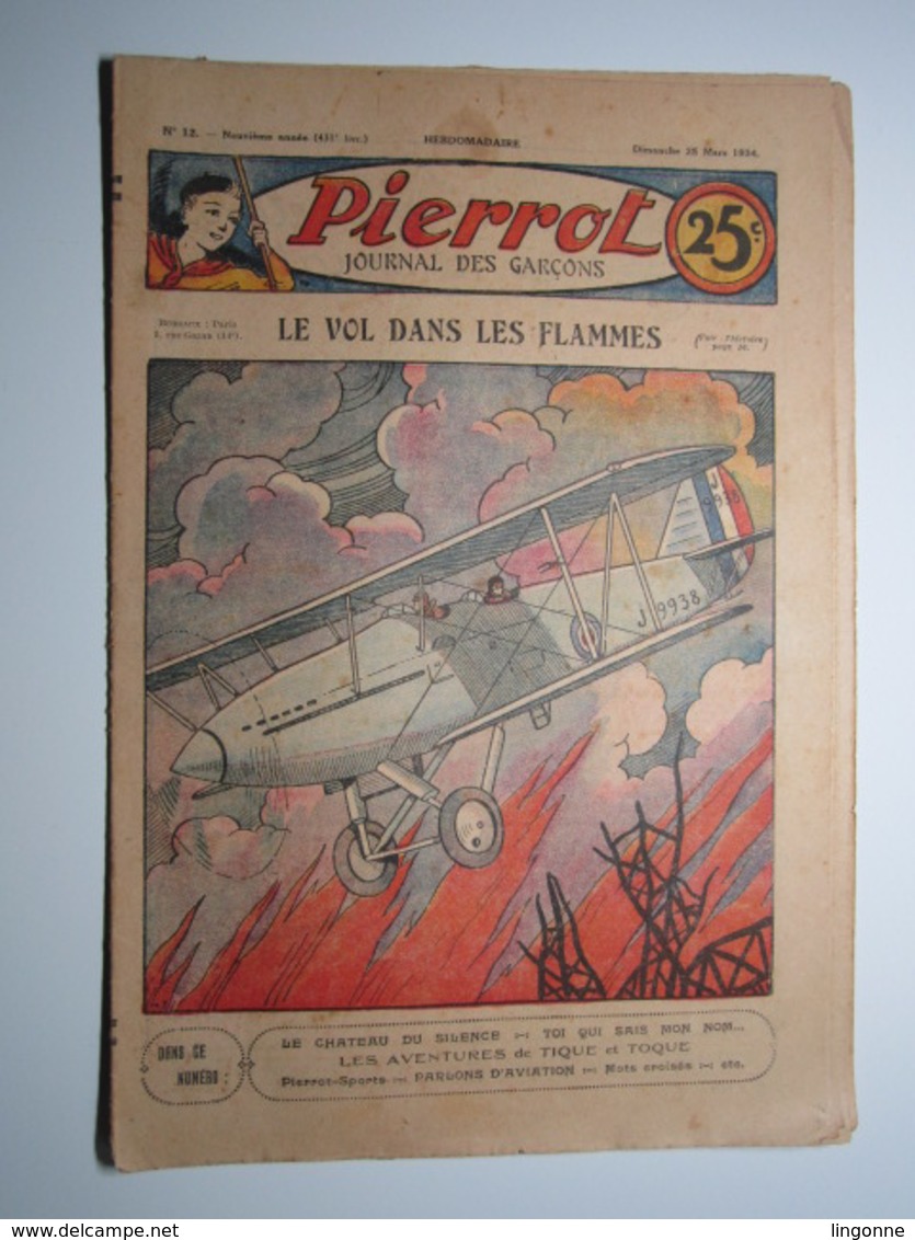 25 Mars 1934 PIERROT JOURNAL DES GARÇONS 25Cts - Pierrot