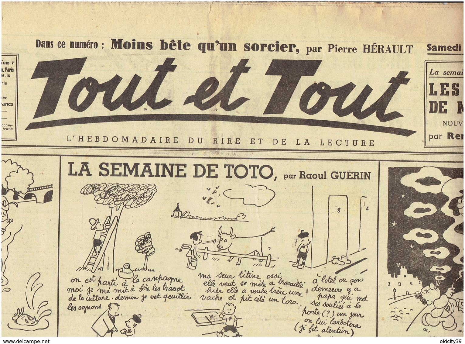 N°18 Et N°35 TOUT Et TOUT  Caricature Et Rire 12 Avril Et 9 Aout 1940 ( 2 Scans ) - Autres & Non Classés