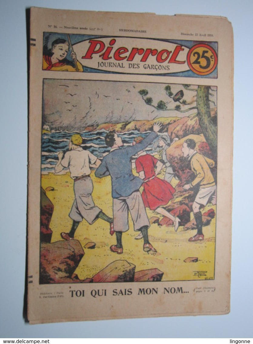 22 Avril 1934 PIERROT JOURNAL DES GARÇONS 25Cts - Pierrot