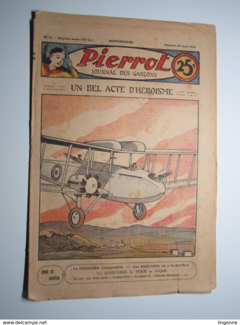 29 Avril 1934 PIERROT JOURNAL DES GARÇONS 25Cts - Pierrot