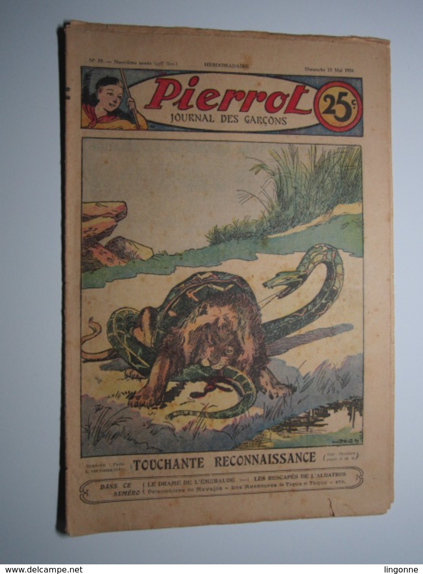 13 Mai 1934 PIERROT JOURNAL DES GARÇONS 25Cts - Pierrot