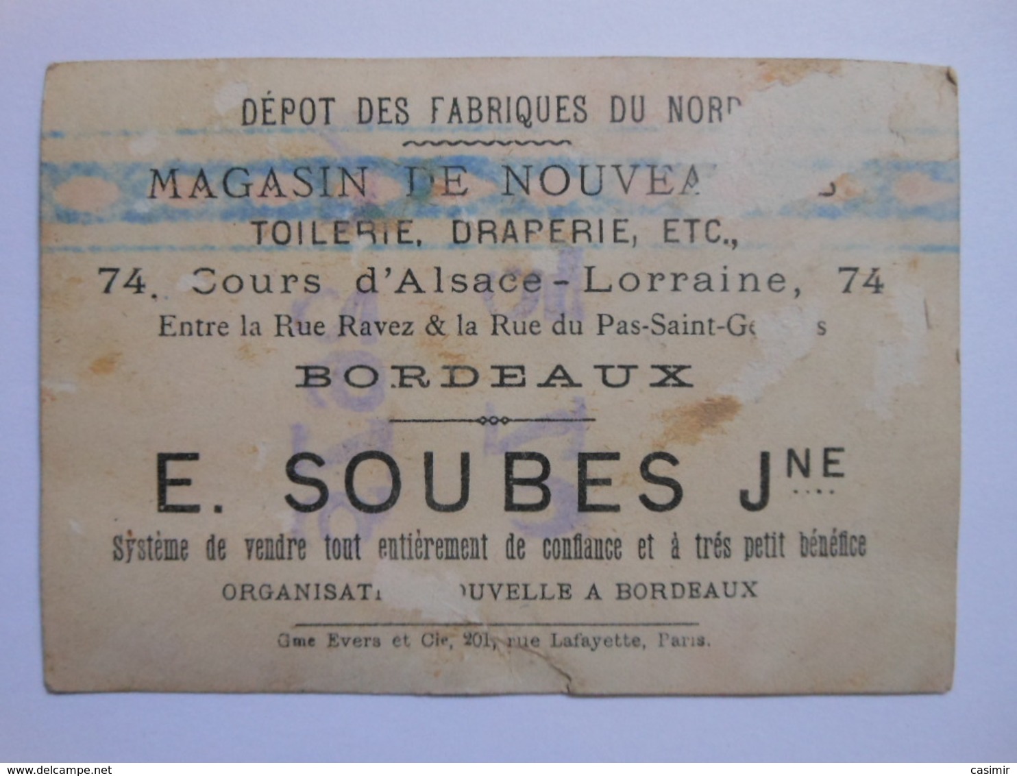 B0068d - Chromo POUR FAIRE UNE BONNE CREME - Toilerie Draperie SOUBES 74 Cours Alsace Lorraine Bordeaux - Autres & Non Classés