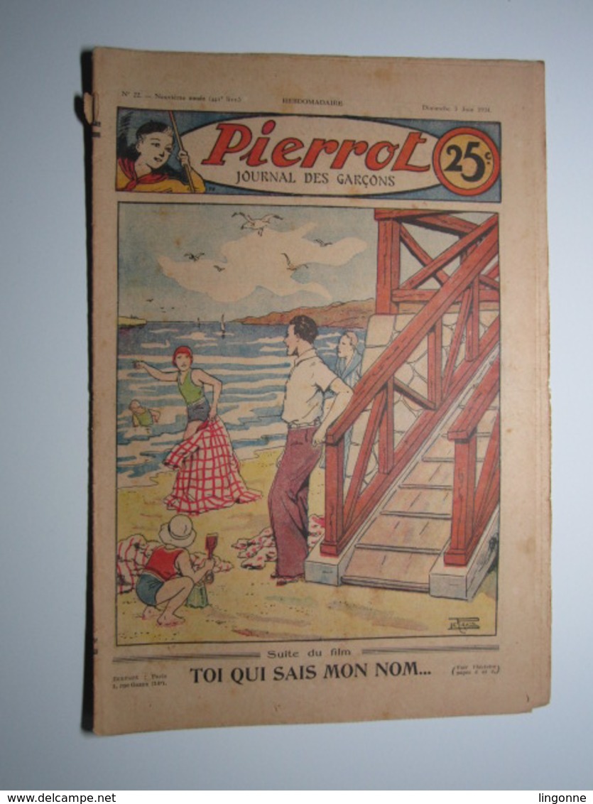03 Juin 1934 PIERROT JOURNAL DES GARÇONS 25Cts - Pierrot
