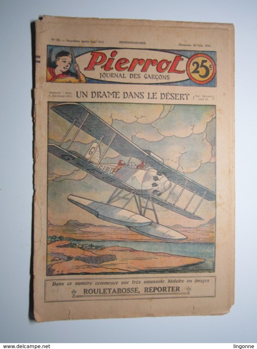 10 Juin 1934 PIERROT JOURNAL DES GARÇONS 25Cts - Pierrot