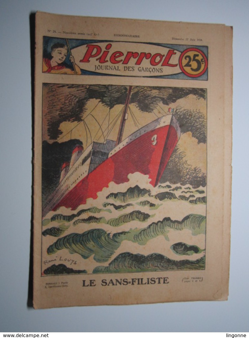 17 Juin 1934 PIERROT JOURNAL DES GARÇONS 25Cts - Pierrot