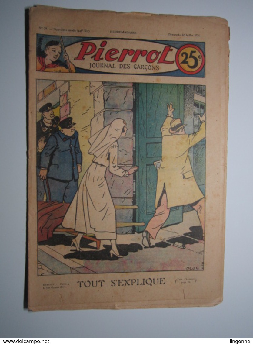 22 Juillet 1934 PIERROT JOURNAL DES GARÇONS 25Cts - Pierrot