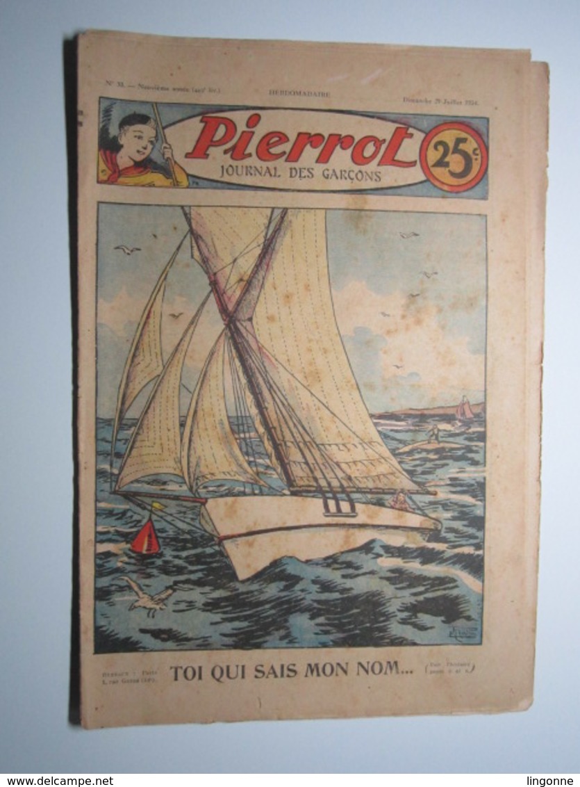 29 Juillet 1934 PIERROT JOURNAL DES GARÇONS 25Cts - Pierrot