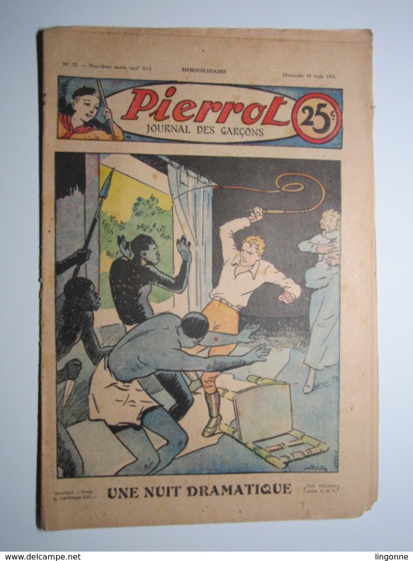 19 Août 1934 PIERROT JOURNAL DES GARÇONS 25Cts - Pierrot