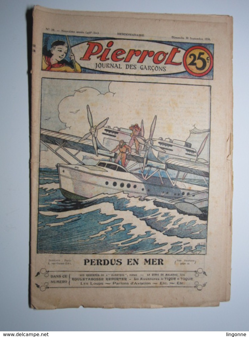 30 Septembre 1934 PIERROT JOURNAL DES GARÇONS 25Cts - Pierrot