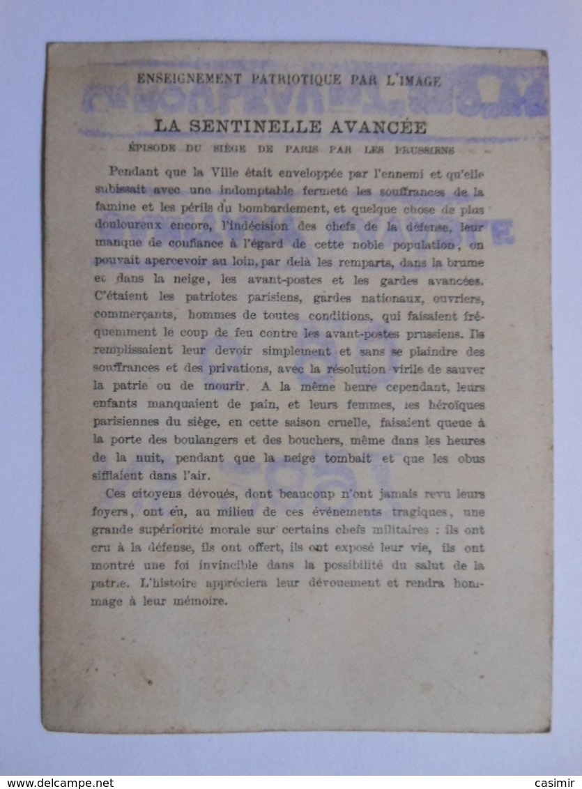 B0068e - Chromo LA SENTINELLE AVANCEE - HOTEL ET GRAND RESTAURANT BEELI FRERES 10 Rue Voltaire BORDEAUX - Autres & Non Classés