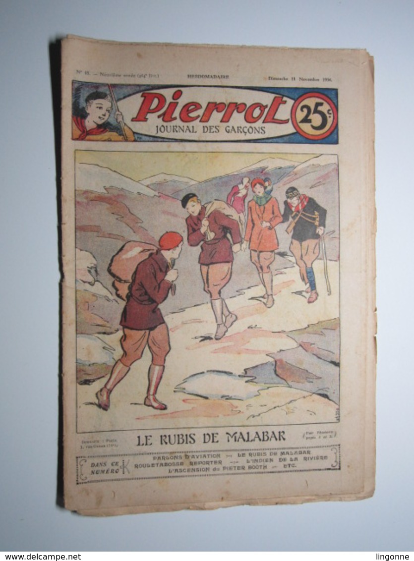 11 Novembre 1934 PIERROT JOURNAL DES GARÇONS 25Cts - Pierrot