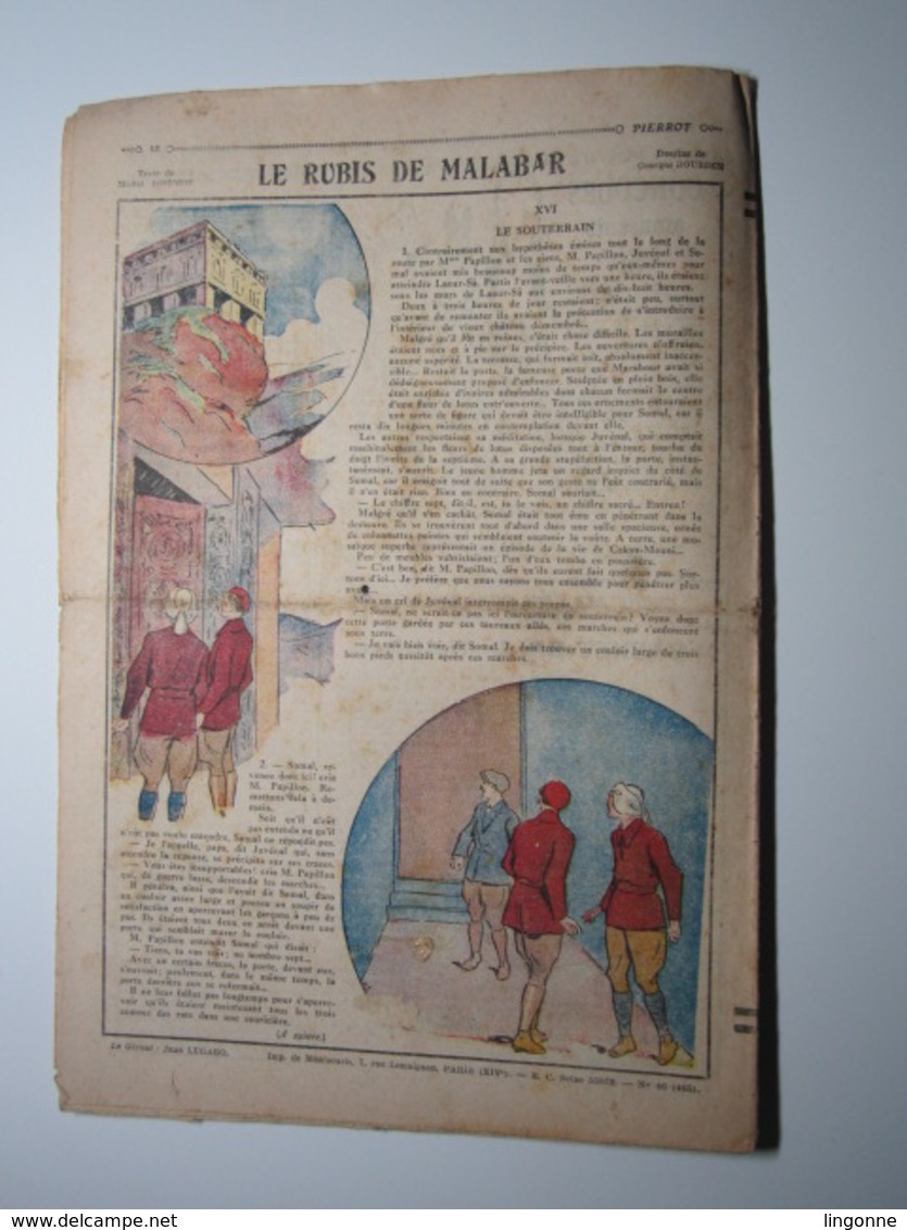 18 Novembre 1934 PIERROT JOURNAL DES GARÇONS 25Cts - Pierrot