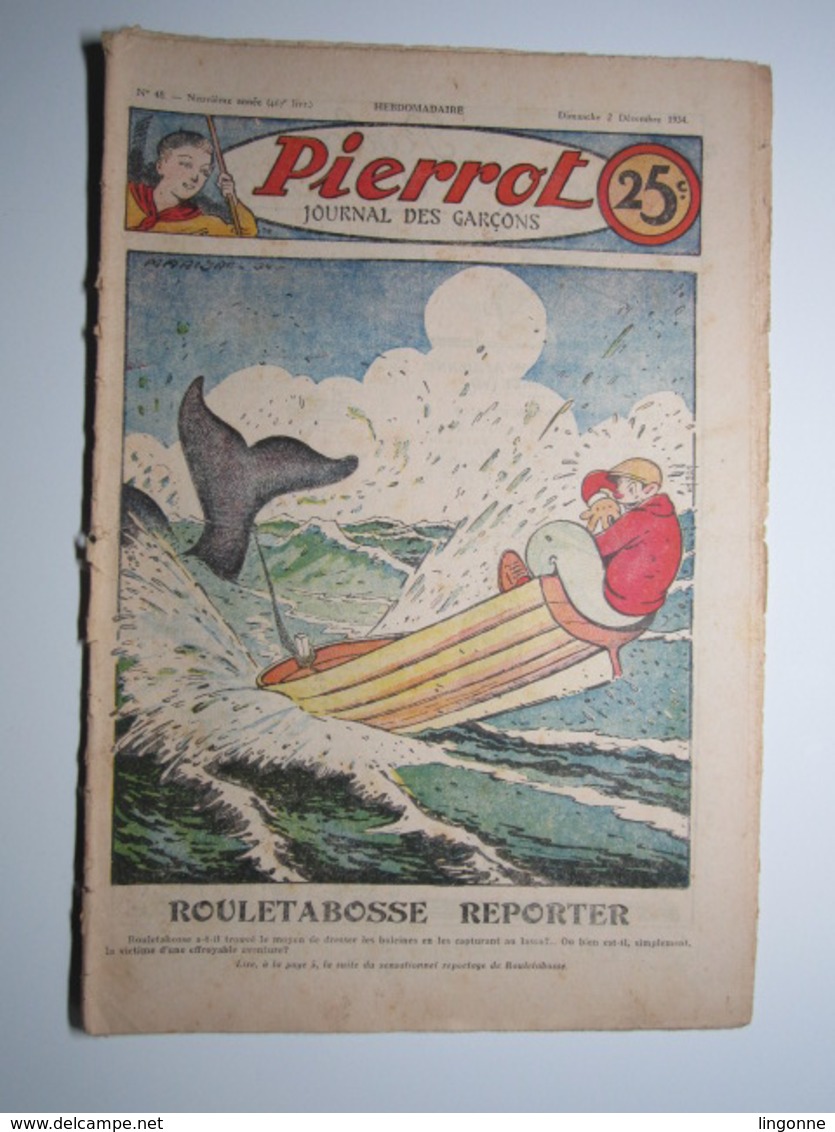 02 Décembre 1934 PIERROT JOURNAL DES GARÇONS 25Cts - Pierrot