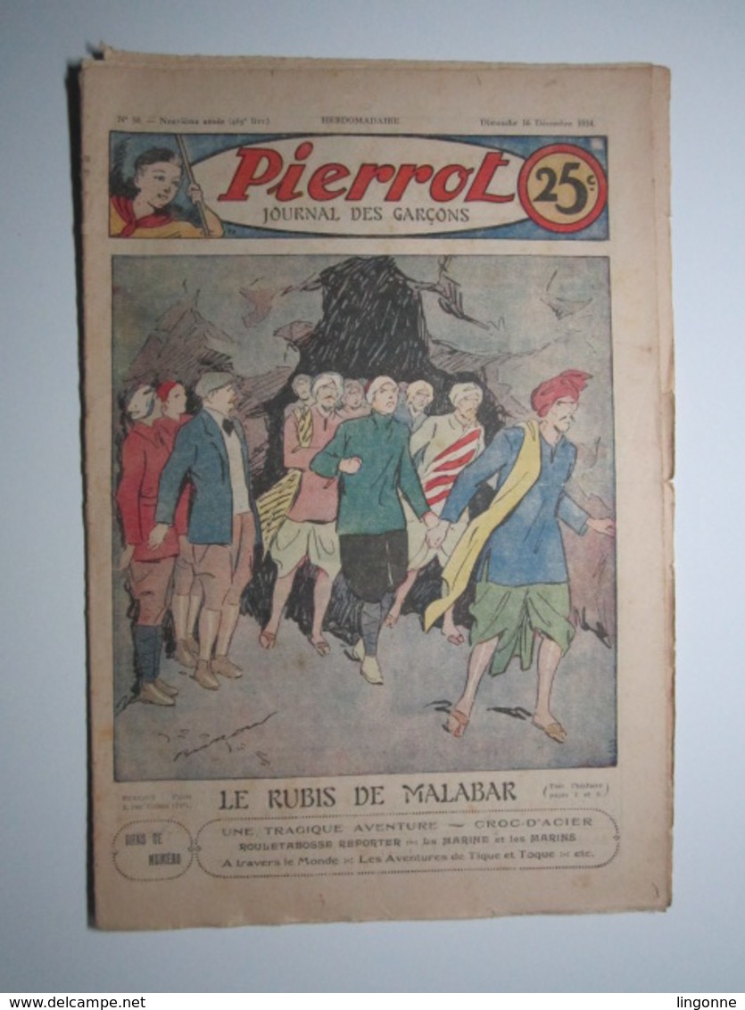 16 Décembre 1934 PIERROT JOURNAL DES GARÇONS 25Cts - Pierrot