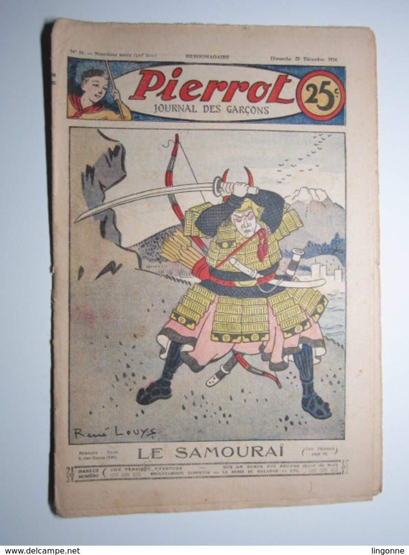 23 Décembre 1934 PIERROT JOURNAL DES GARÇONS 25Cts - Pierrot