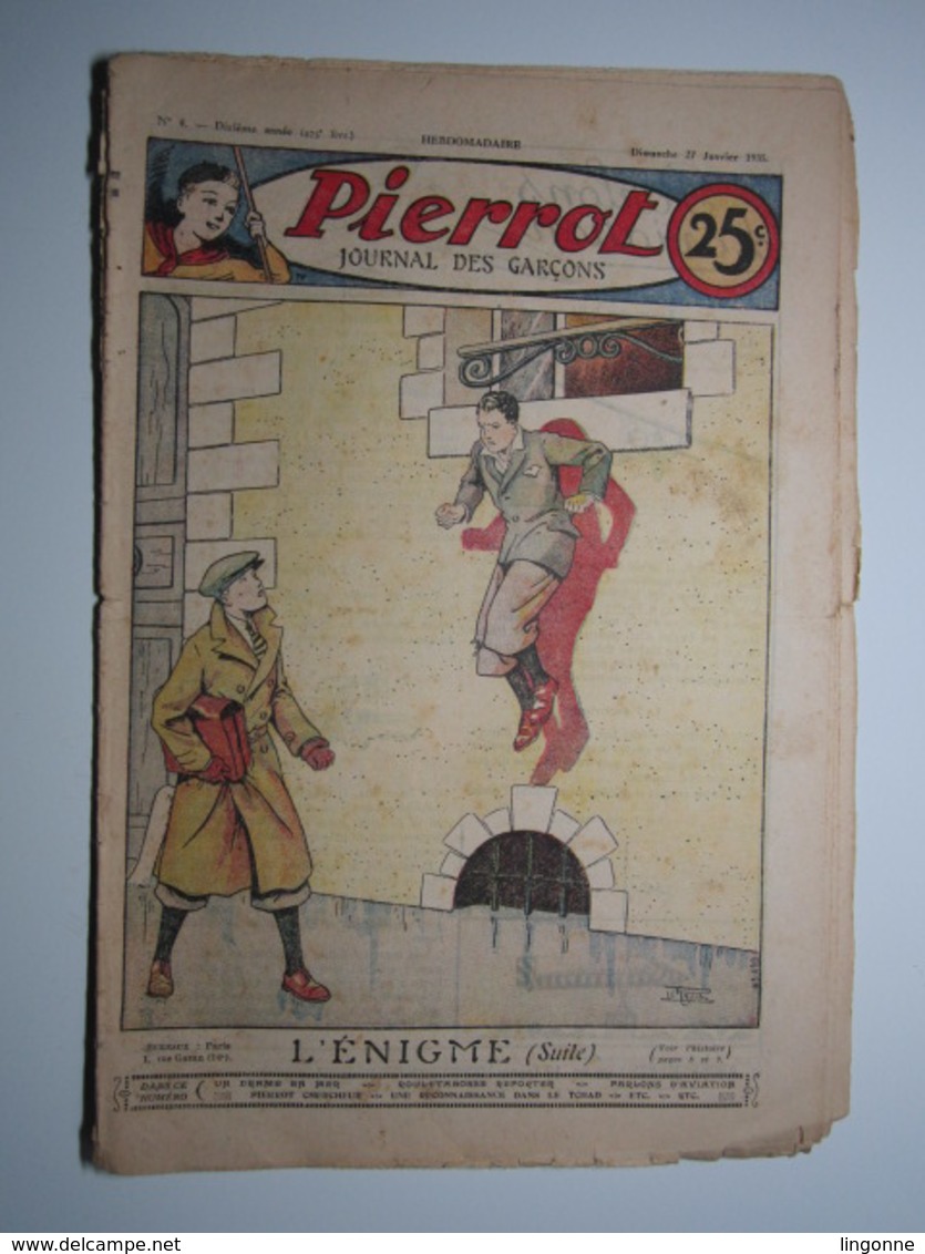 27 Janvier 1935 PIERROT JOURNAL DES GARÇONS 25Cts - Pierrot