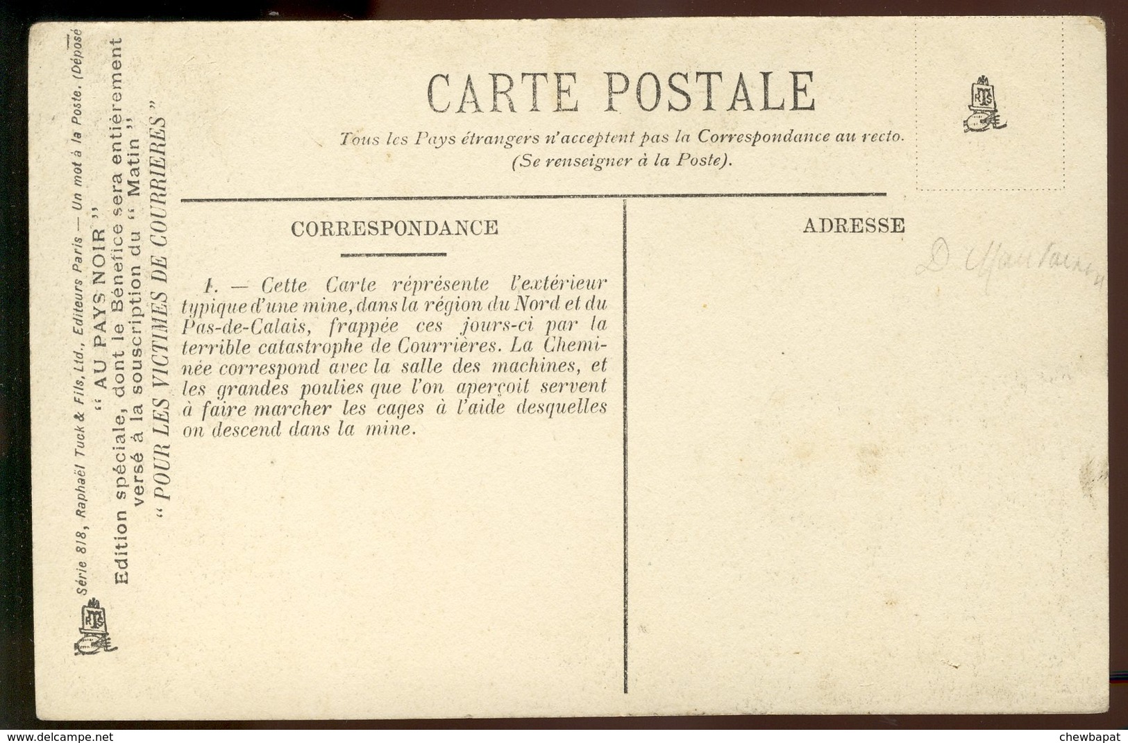 Au Pays Noir - Edition Spéciale Pour Les Victimes De Courrières - Autres & Non Classés