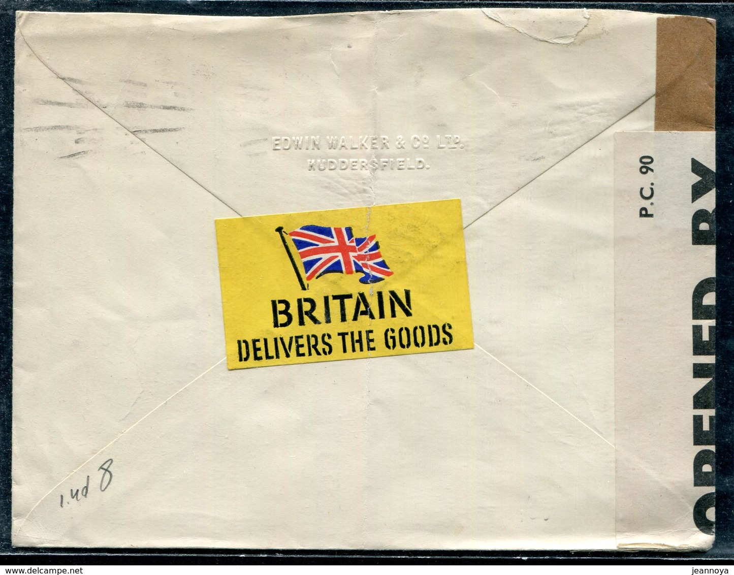 GRANDE BRETAGNE - N° 214 + 222 / LETTRE AVEC OM D'HUDDERSFIELD LE 8/7/1941 POUR LES USA, AVEC CENSURE - TB - Covers & Documents