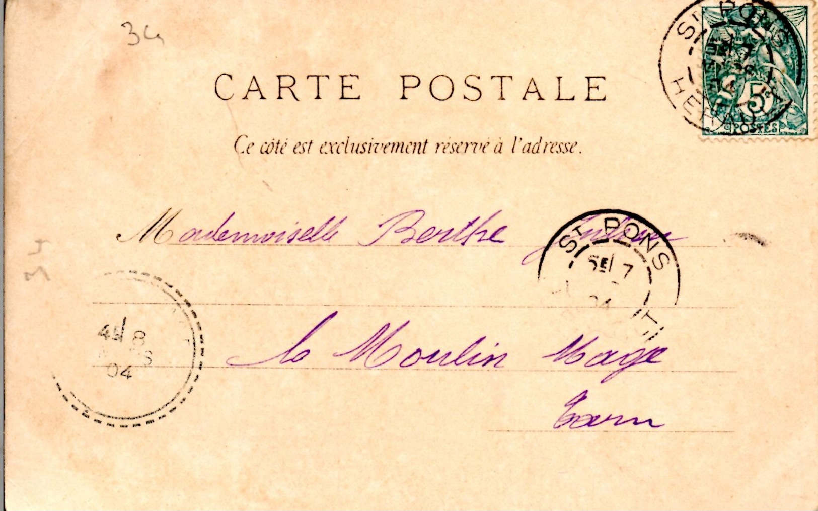 **Echec & Mat** CPA Ecrite En 1904 DOS NON DIVISE Sans Aucune Info TBE - Autres & Non Classés