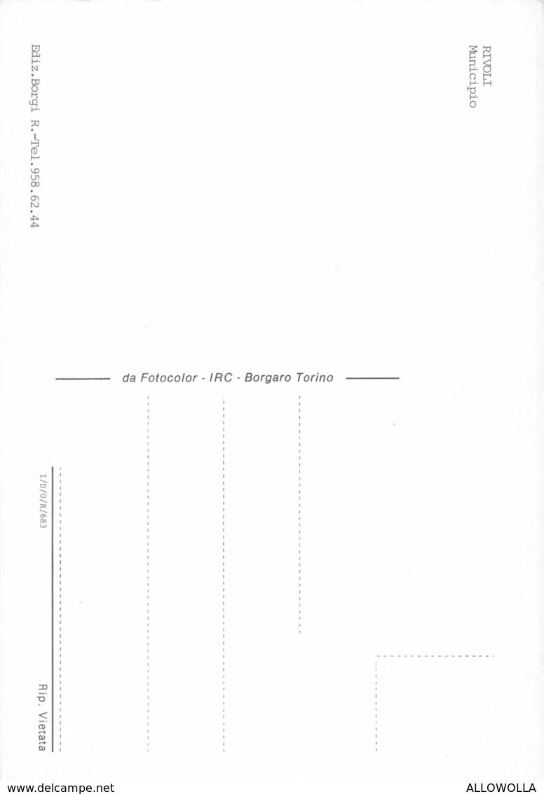 3491 " RIVOLI MUNICIPIO "  - CART. POST. ORIG. NON SPED. - Rivoli