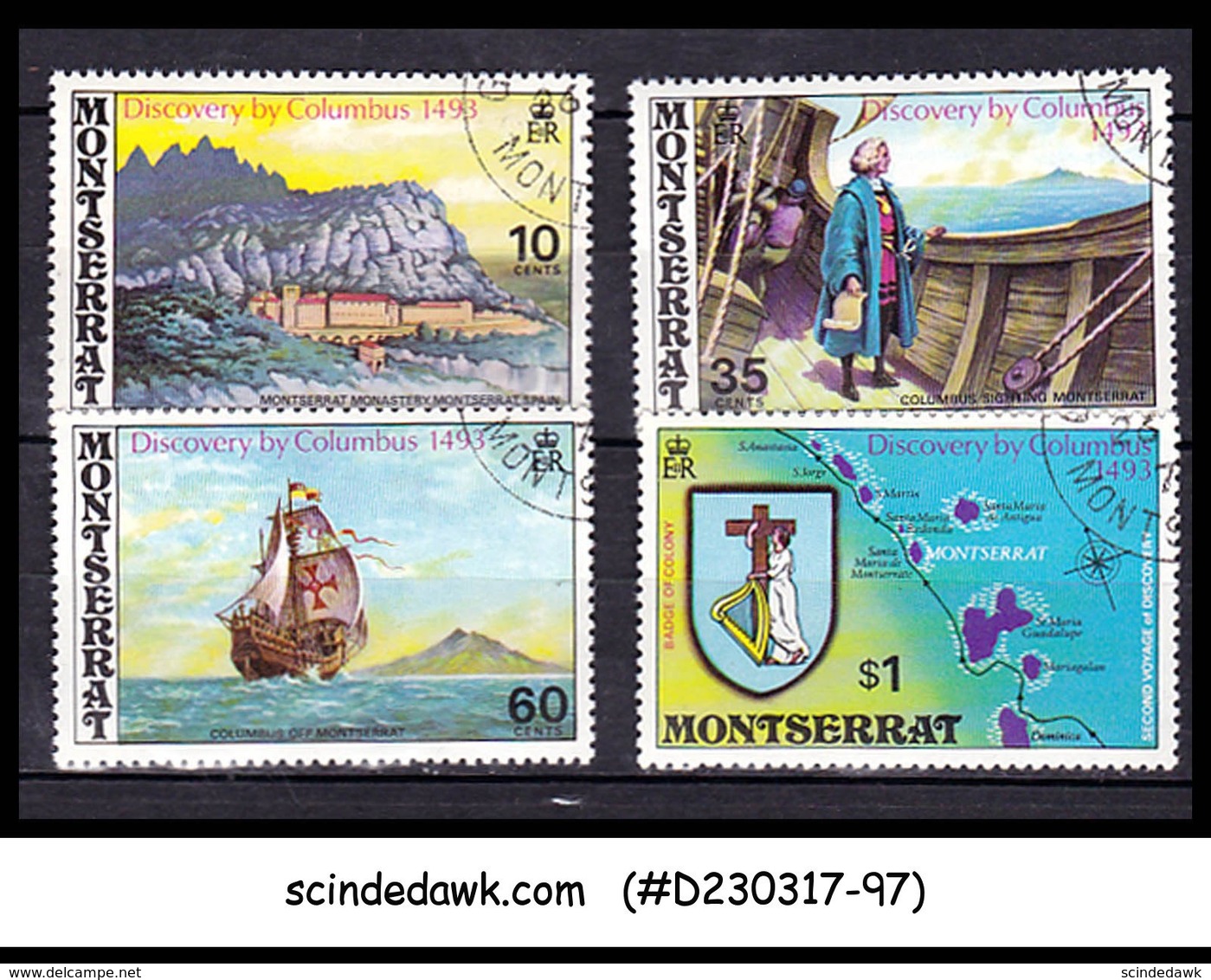 MONTSERRAT - 1973 DISCOVERY BY COLUMBUS - 4V - USED - Montserrat