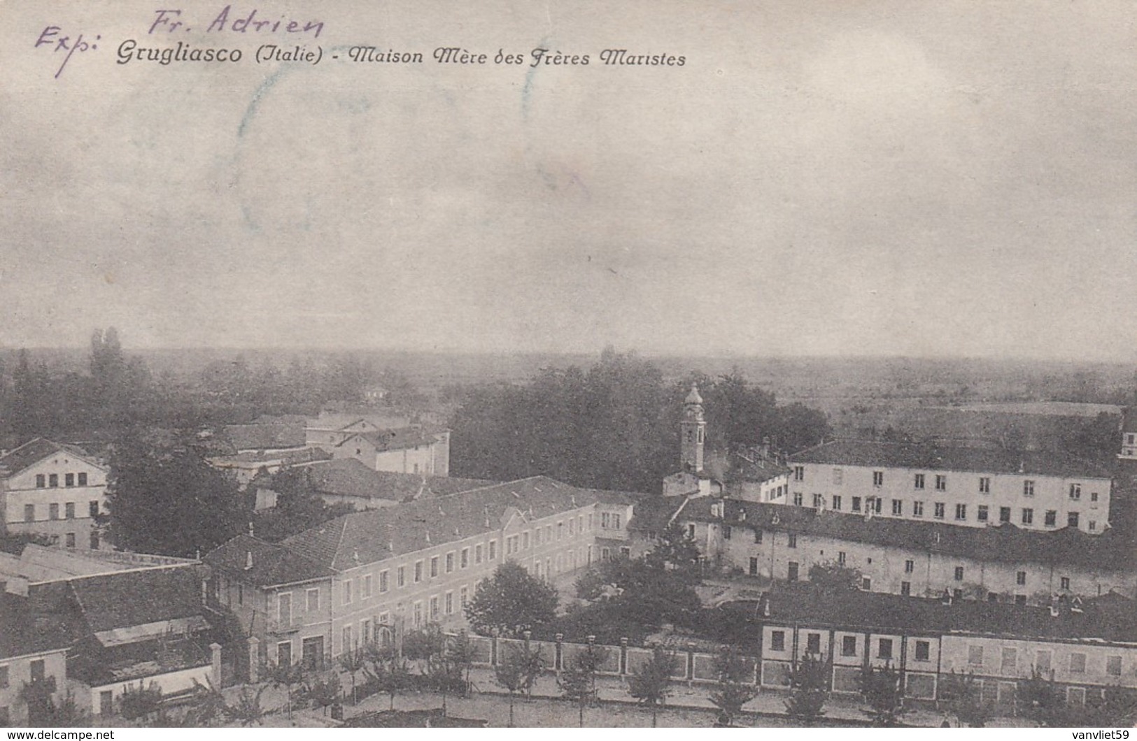 GRUGLIASCO-TORINO-MAISON MERE DES FRERES MARISTES-CARTOLINA VIAGGIATA IL 12-4-1926 - Altri & Non Classificati