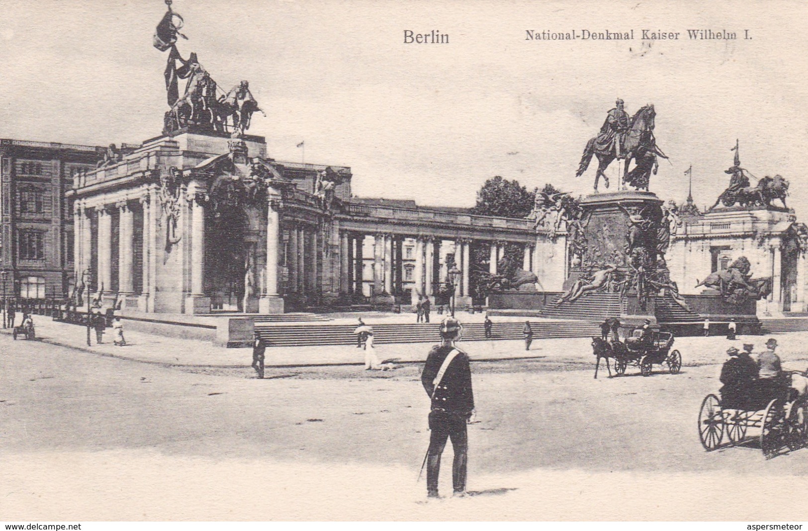 BERLIN. NATIONAL DENKMAL KAISER WILHELM I. CPA GERMANY CIRCA 1904s - BLEUP - Sonstige & Ohne Zuordnung