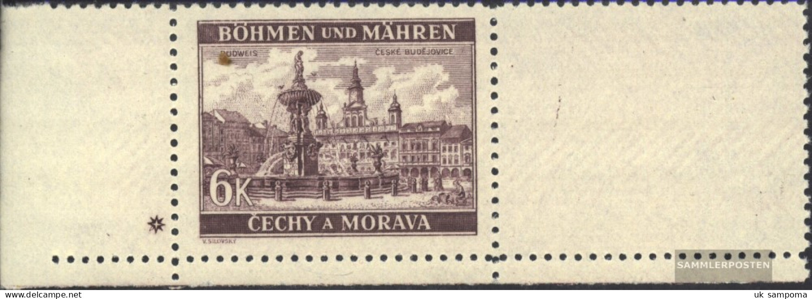 Bohemia And Moravia 58LW With Blank Unmounted Mint / Never Hinged 1940 Ceske Budejovice - Unused Stamps