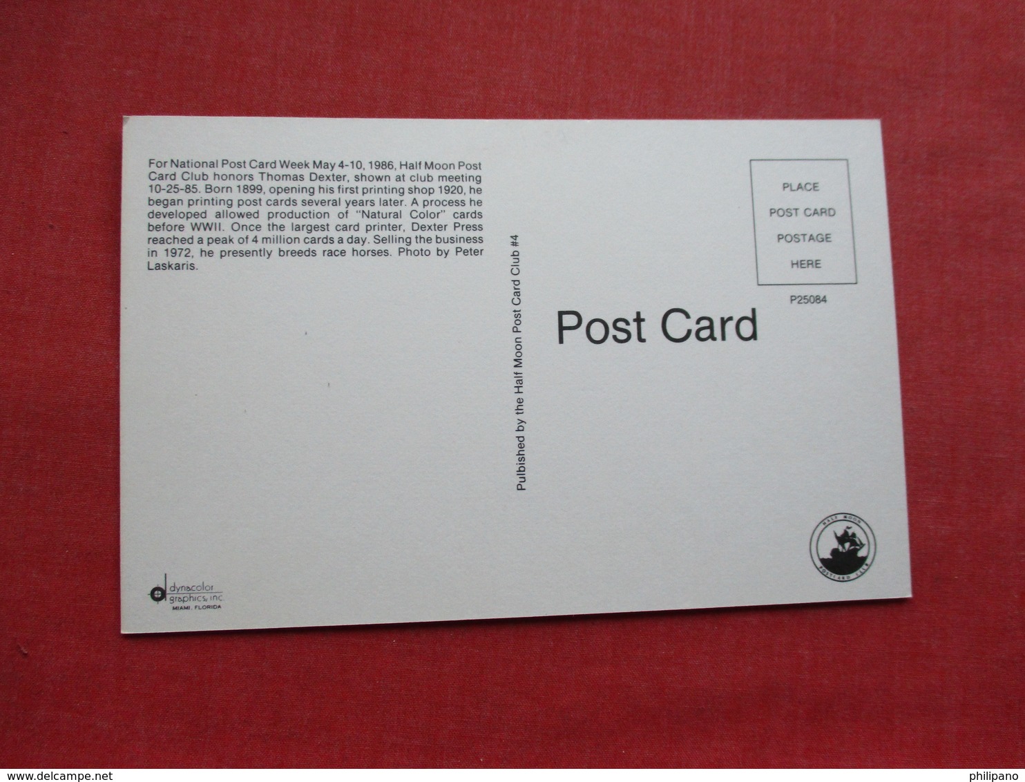 Postcard Founder Dexter Press  Thomas A Dexter      Ref 3336 - Other & Unclassified