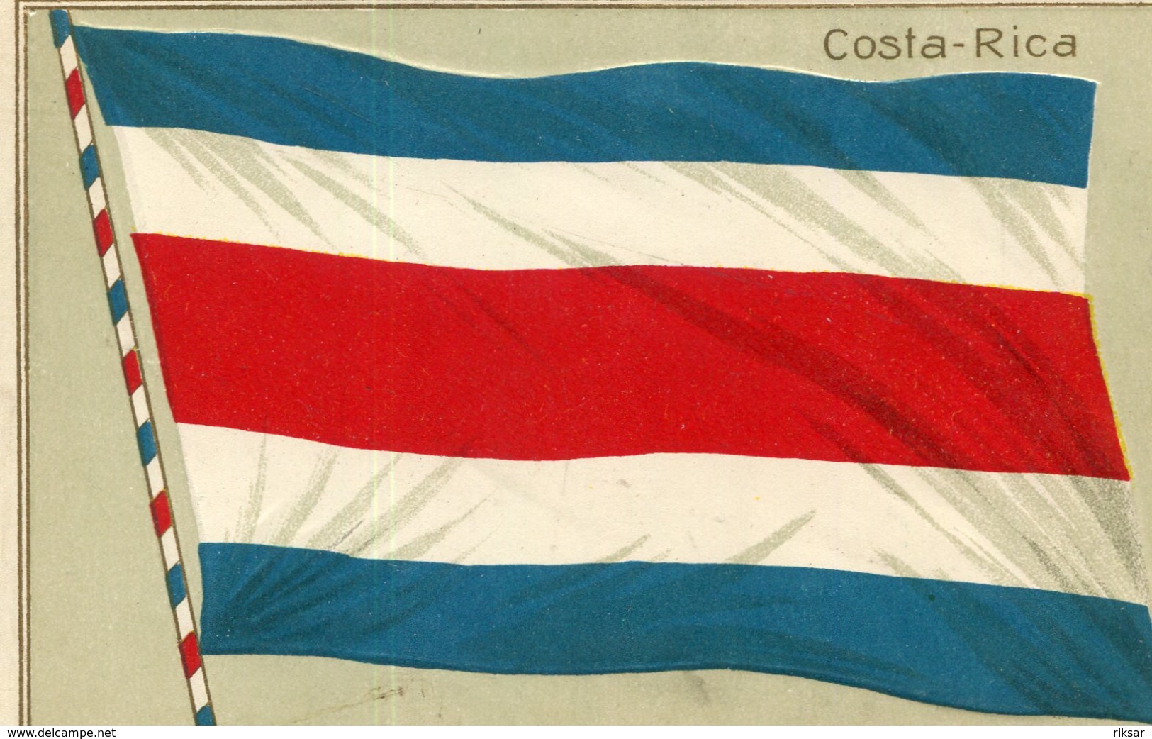 COSTA RICA(DRAPEAU) CARTE GAUFREE - Costa Rica