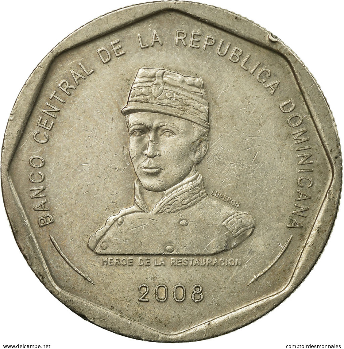 Monnaie, Dominican Republic, 25 Pesos, 2008, TTB, Copper-nickel, KM:107 - Dominicana