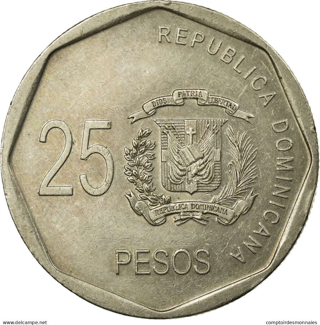 Monnaie, Dominican Republic, 25 Pesos, 2008, TTB, Copper-nickel, KM:107 - Dominicaine