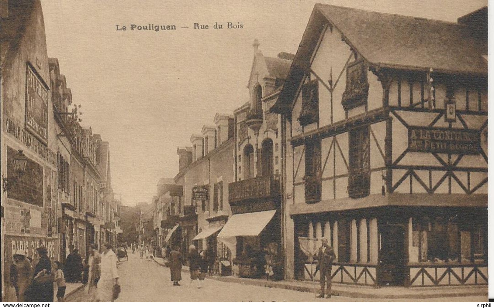 Carte Postale Ancienne  Du Pouliguen La Rue Du Bois - Le Pouliguen